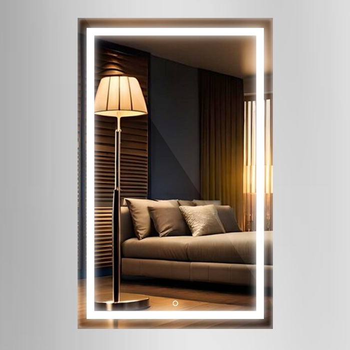 Espelho Retangular Grande Jateado com Led 70x90 Lapidado Banheiro Decoração Salão Maquiage...
