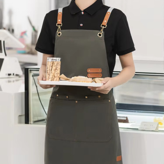 Avental Com Bolso Algodão Lona Cozinha Casa Unissex Impermeável Salão em Oferta na Shopee