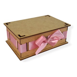Kit caixas PASSA FITAS em MDF crú 30x20x10 decoração lembrancinhas casamentos padrinhos em Oferta na Shopee