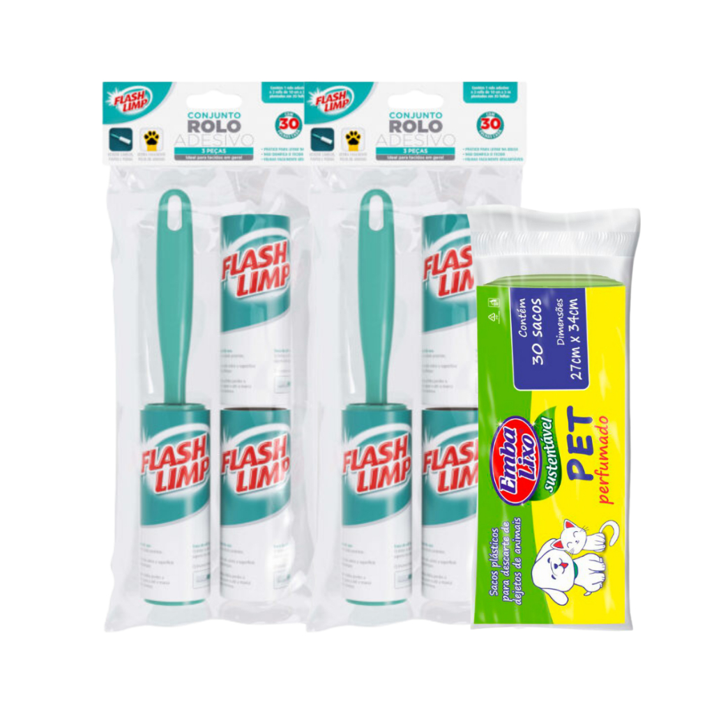 Saco De Lixo Pet Embalixo +2 Cj Tira Pelo Adesivo Flash Limp