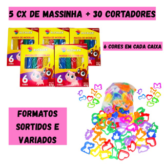 Kit 30 Massinha de Modelar + 30 Cortador Molde p/ Kit Festa Lembrancinha Infantil Sacolinha em Oferta na Shopee