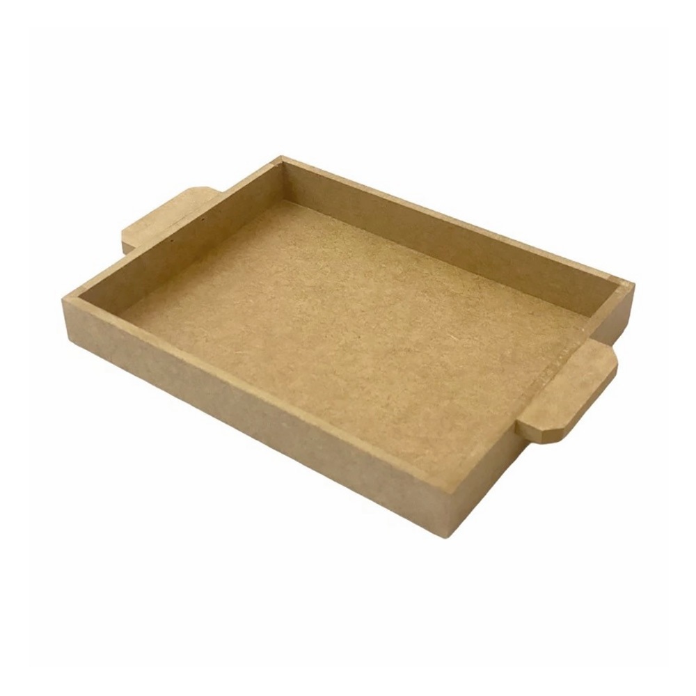 Bandeja em MDF Cru 24x19x04 Para Decoração Cesta de Presente Casa Cozinha Cantinho Café