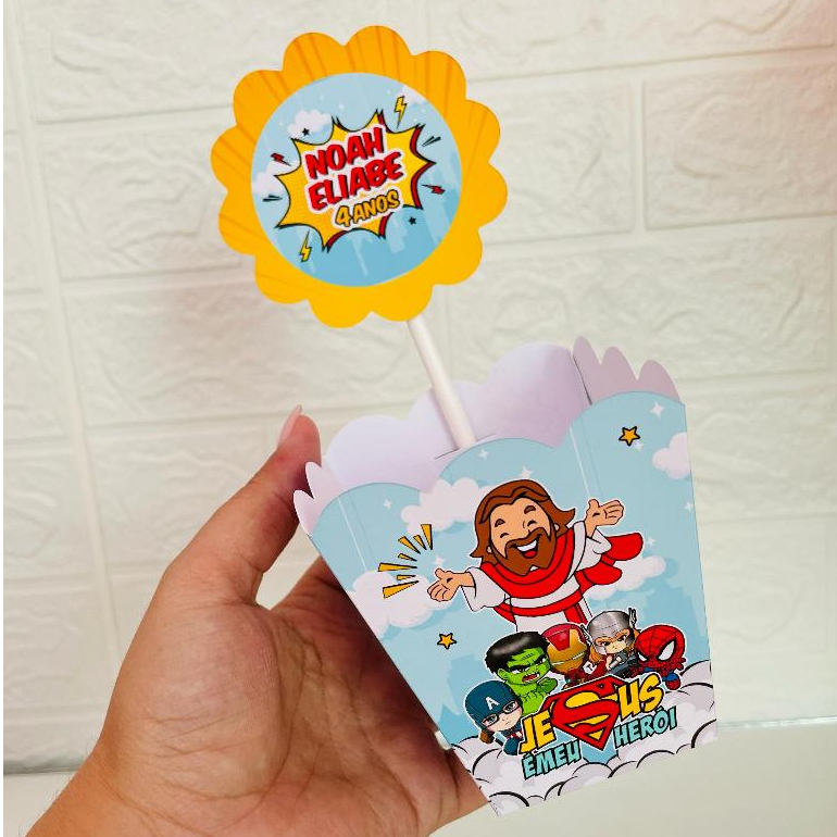 Centro de mesa cachepot Jesus é meu herói, centro de mesa personalizado jesus é meu herói (pegue e monte) em Oferta na Shopee