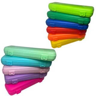 Kit 10 Estojos Escolar Plásticos Lembrancinha Diversas Cores em Oferta na Shopee