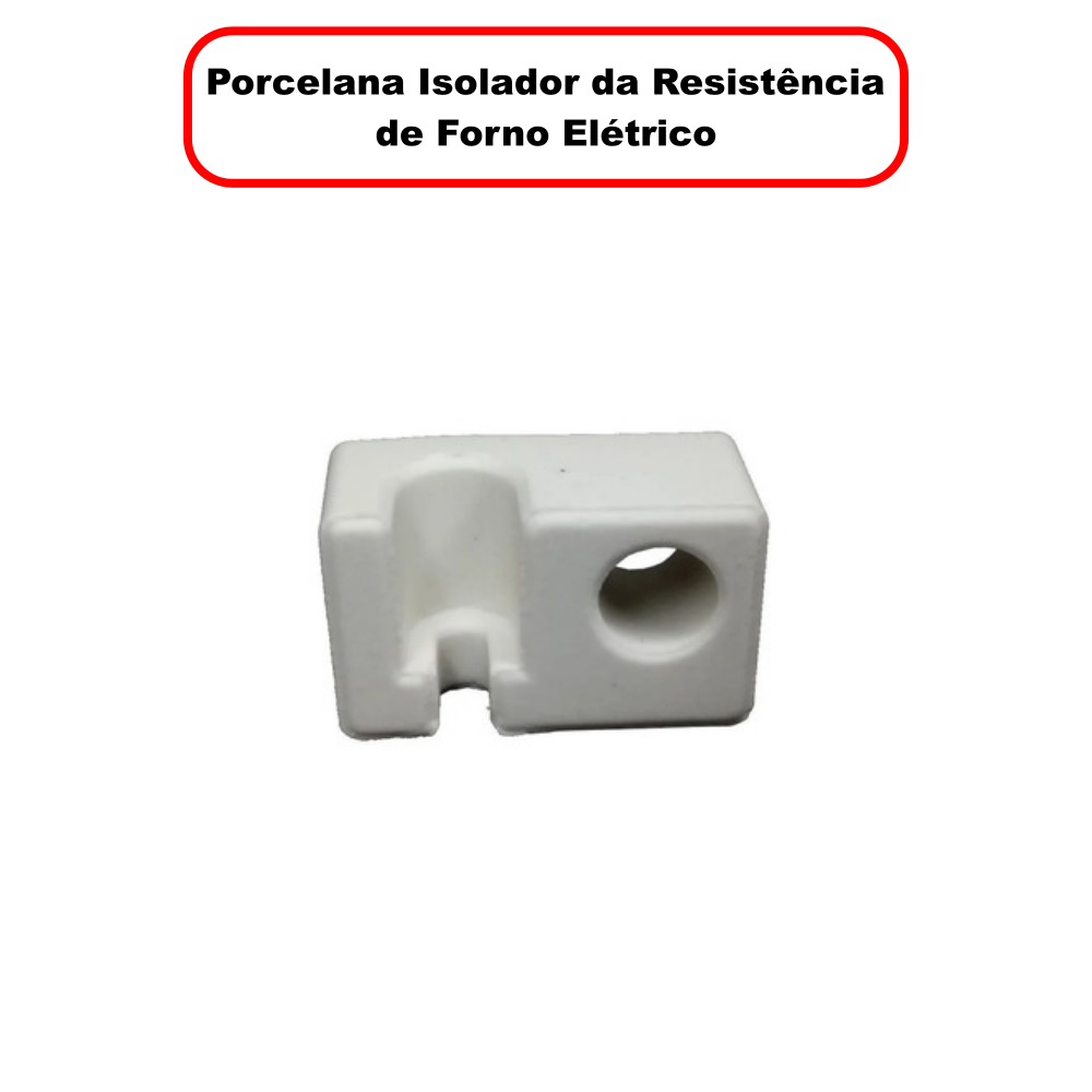 Isolador de Porcelana para Resistência de Forno Elétrico – Furo 10mm