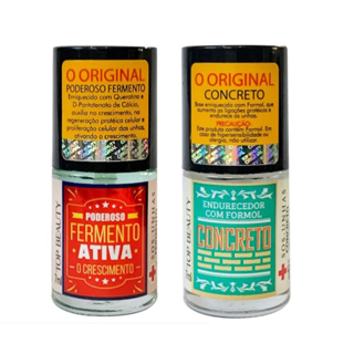 Kit Base Concreto Endurecedor + Base Fermento Crescimento - Top Beauty em Oferta na Shopee