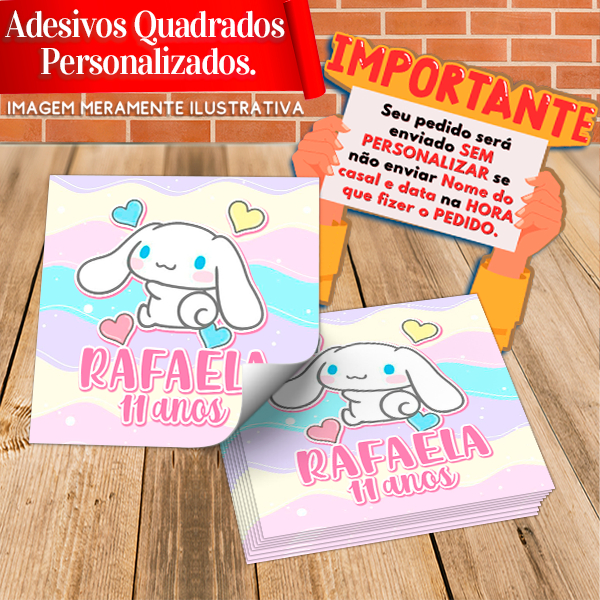 Adesivos Quadrados Personalizados Cinnamoroll