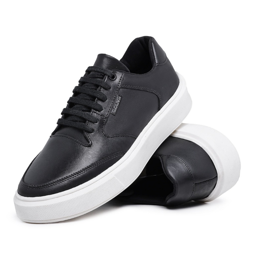 Sapatenis Masculino Casual Couro Legítimo Cadarço Sola Alta Tênis Elegante Confortável Atemporal em Oferta na Shopee