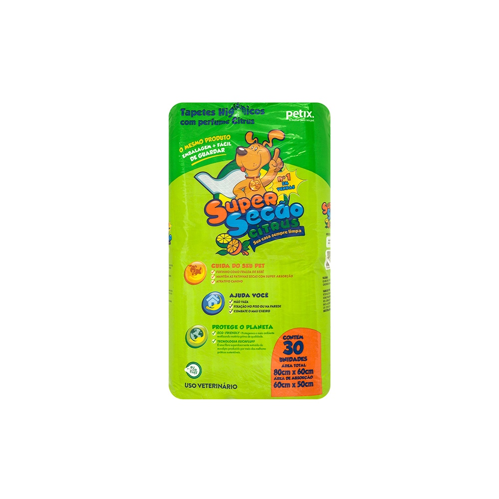 Tapete Higiênico Super Secão Citrus - 30 unidades