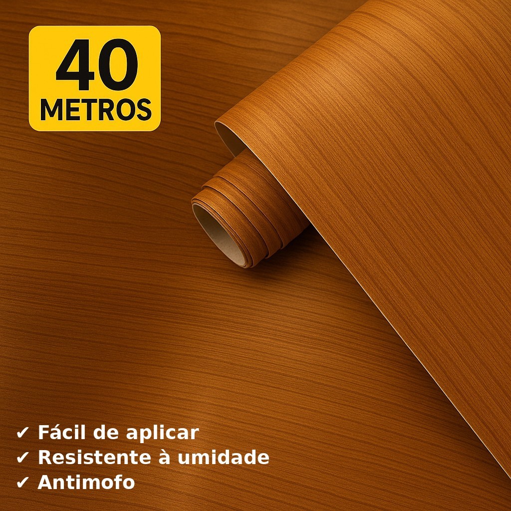 Papel de Parede Adesivo 10/20/30/40Metros Madeira Realista Sala Magno Premium Resistente Quarto