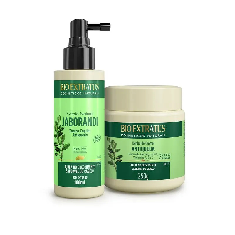 Kit Bio Extratus Antiqueda Jaborandi (250g) Banho de Creme e Extrato 100ml