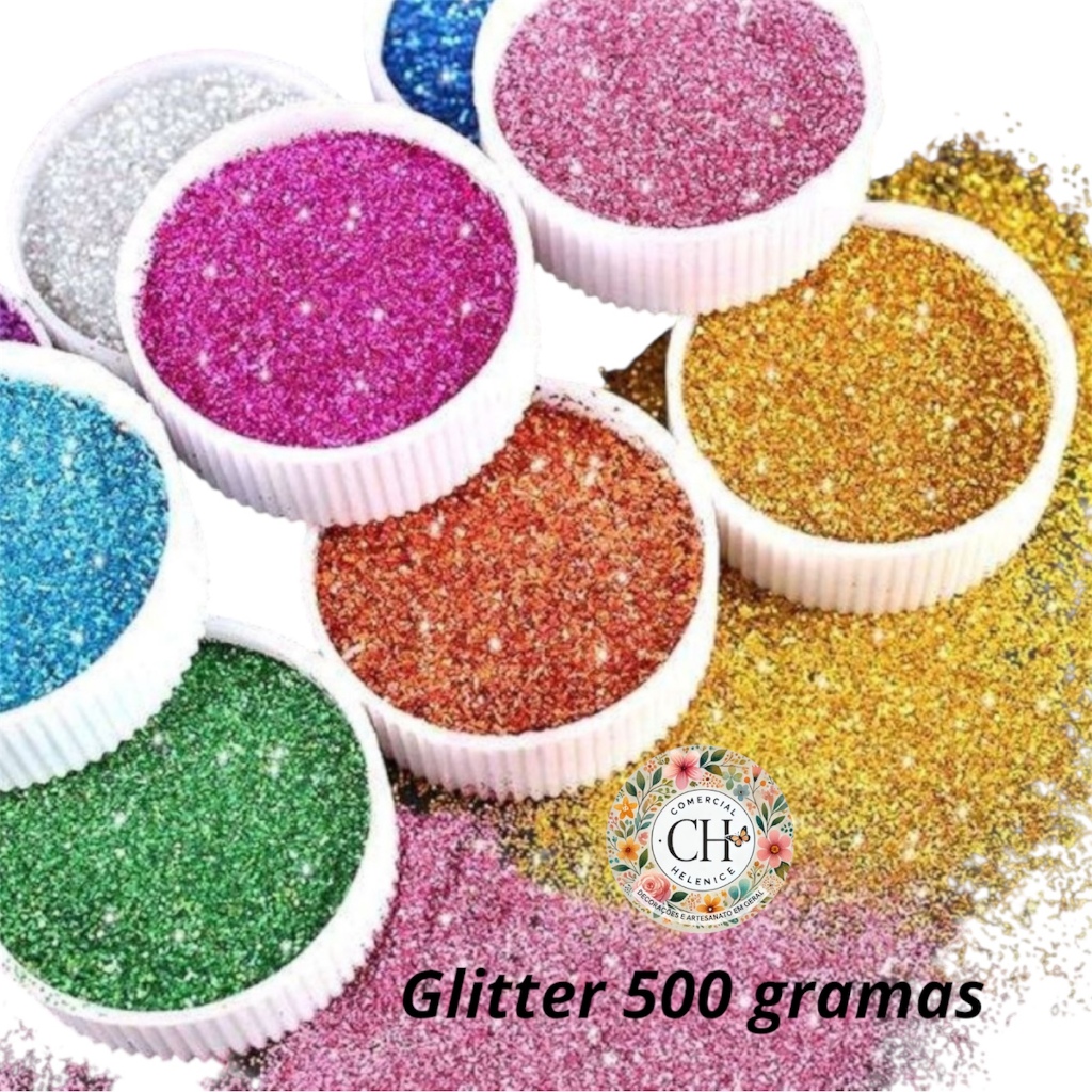 Glitter PVC Ultra Fino  Super Brilhoso 500 gramas Artesanato Festas Decoração