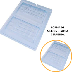 1~4 FORMAS SILICONE BARRA DERRETIDA BWB (CÓD.:9909) DOCES DE CHOCOLATE DECORAÇÃO FESTAS CONFEITARIA. (CHOCO)