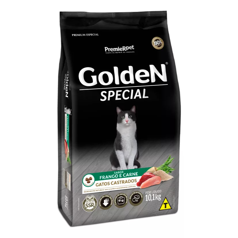 Ração Seca Golden Special Gatos Castrados Frango e Carne/ Special Gatos Adultos - 10.1kg em Oferta na Shopee