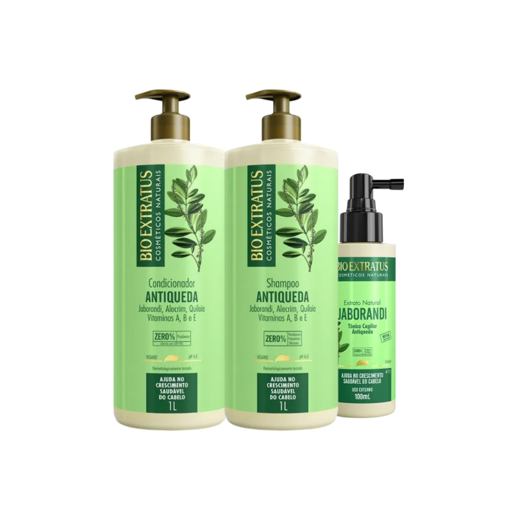 Bio Extratus Tratamento Antiqueda Jaborandi - Shampoo, Condicionador 1L e Extrato 100ml