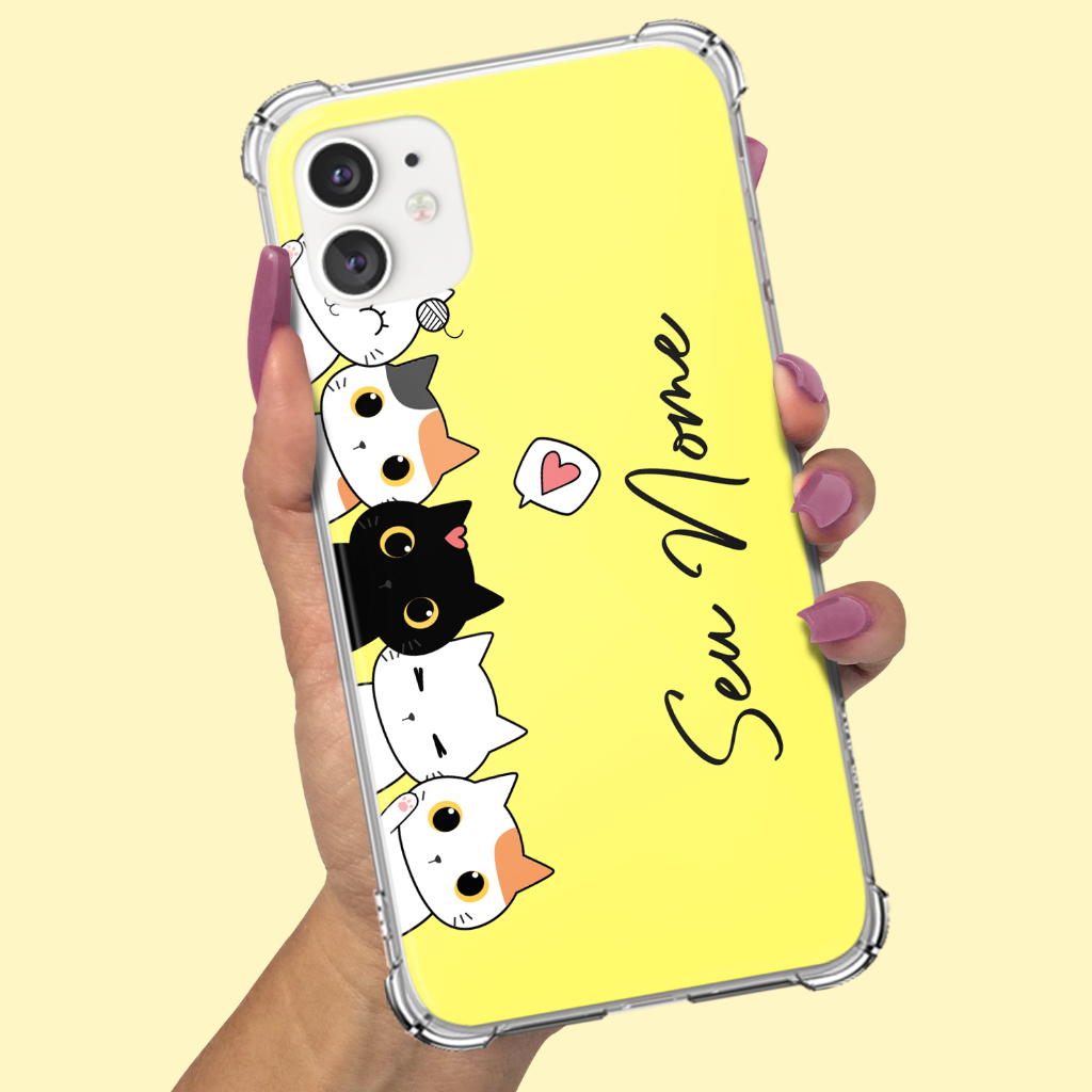 Capa Capinha p Samsung Galaxy A20 A20s A21s A22 A23 A24 A25 A26 A30 A30s A31 A32 A33 A34 A35 A36 Gatinhos Amarelo