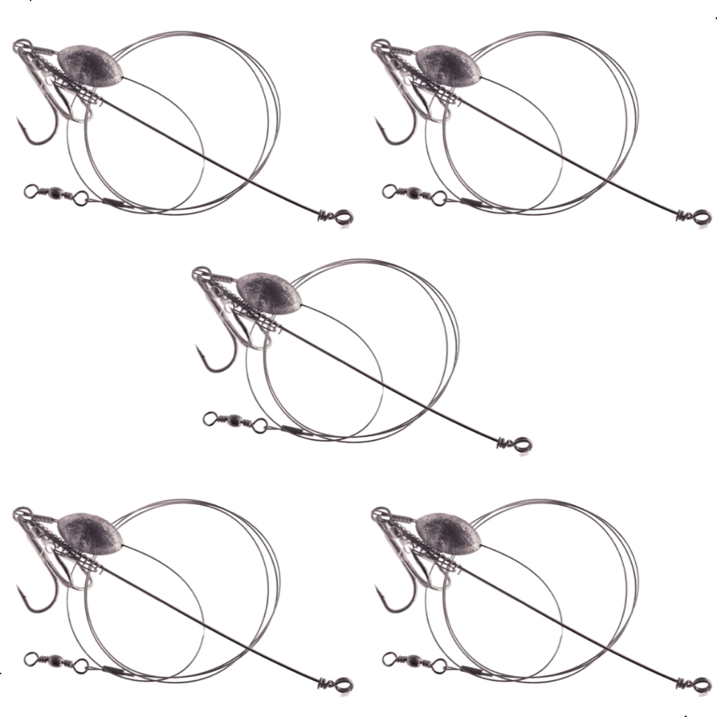 Kit 5 Chicote Para Pesca De Peixe-Espada Com Isca De Sardinha Cartela Com 5 Unidades Pescaria em Alto-Mar Garatéia em Oferta na Shopee