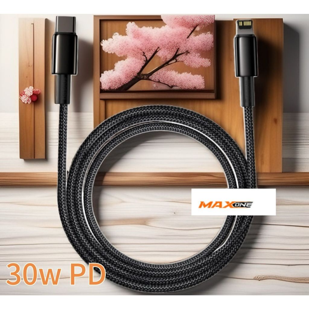 Cabo Type-C para Lightning 30W 3m Trançado -Carregamento Rápido e Ultra-Resistente MAX ONE
