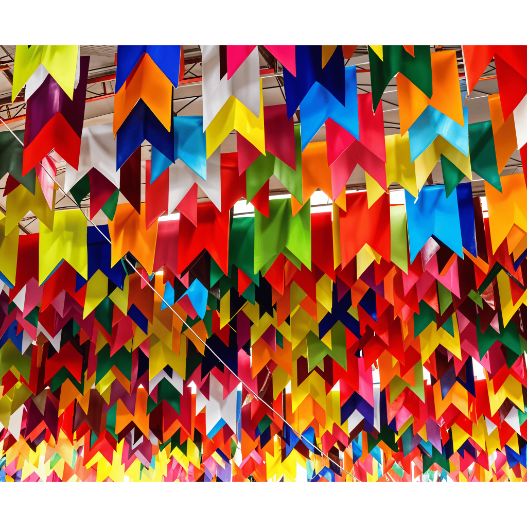 Bandeirinhas Festa Junina de Plástico Faixa de 10 Metros Com Bandeiras Grande de 28 cm em Oferta na Shopee