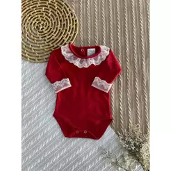 Body bebê feminino renda delicada - Mundo Colorido - manga longa algodão suedine macio – RN P M G