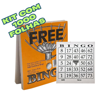 10 Blocos Cartela Bingo Jogo Recreativo 10x11cm 1000 Folhas em Oferta na Shopee