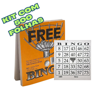 5 Blocos Cartela De Bingo Jogo Recreativo 10x11cm 500 Folhas em Oferta na Shopee