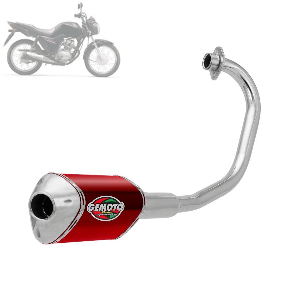 Escapamento Escape Gemoto Racing 3 Trioval Para Moto Fan 125 2016  2017 Cromado em Oferta na Shopee