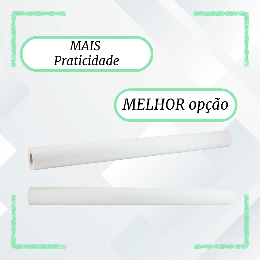 Detalhes do 10 Rolos Papel Hospitalar Lençol Descartavel Spa Clínica 70cm x 50m Branco Fisioterapia Profissional