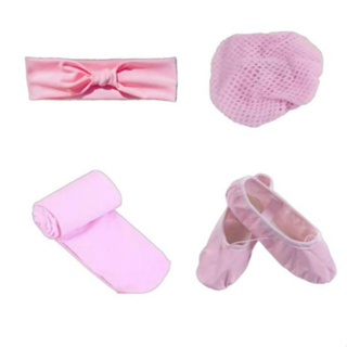 Kit Acessórios / Faixinha + Redinha + Sapatilha + Meia calça (Infantil) - ROSA em Oferta na Shopee