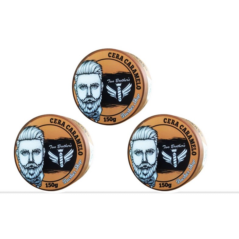 Kit Com 3 Pomadas/Ceras Caramelos Modeladoras Para Cabelo Two Brothers 150G - ENVIO IMEDIATO