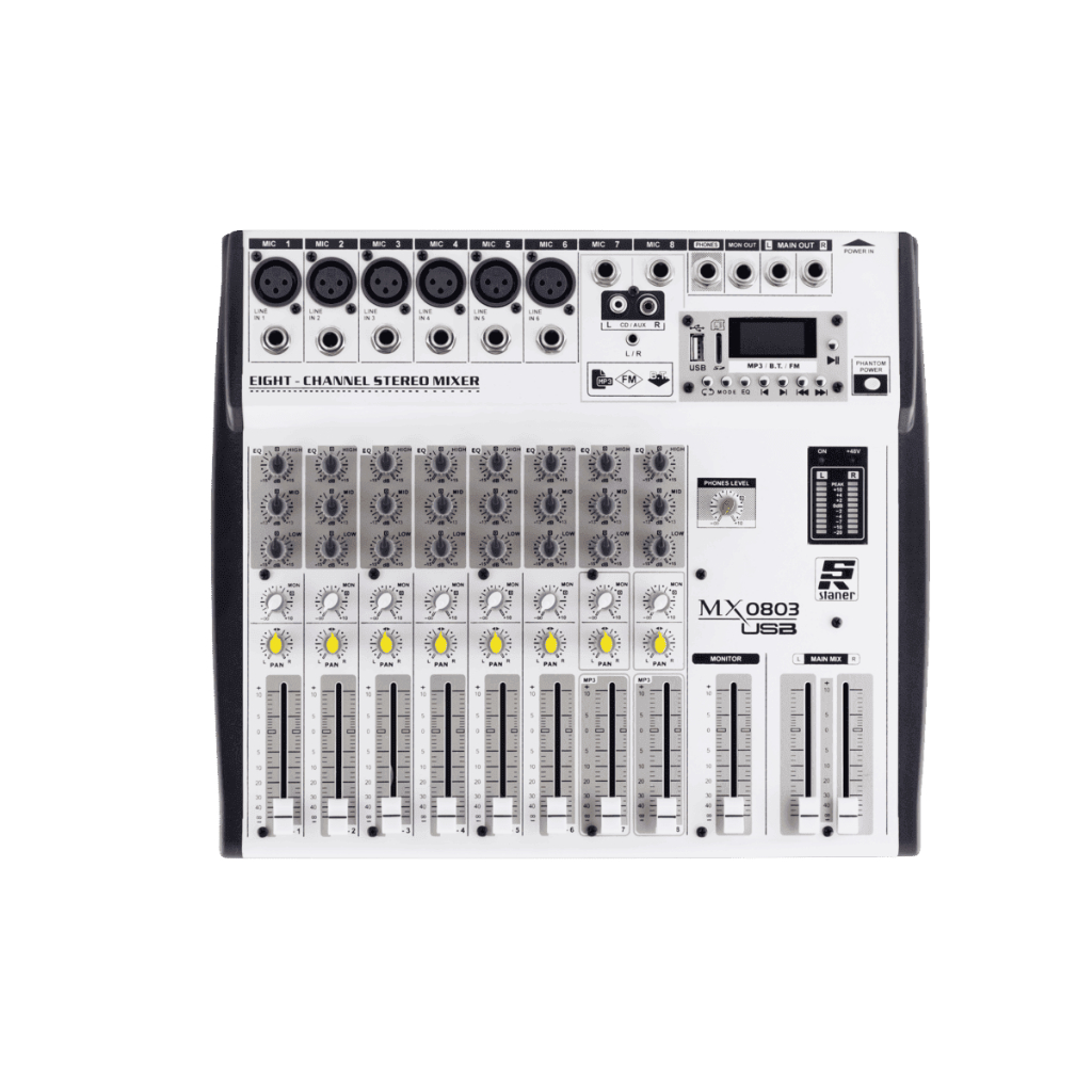 Mesa De Som Staner 8 Canais Mx0803 Profissional Mixer Usb