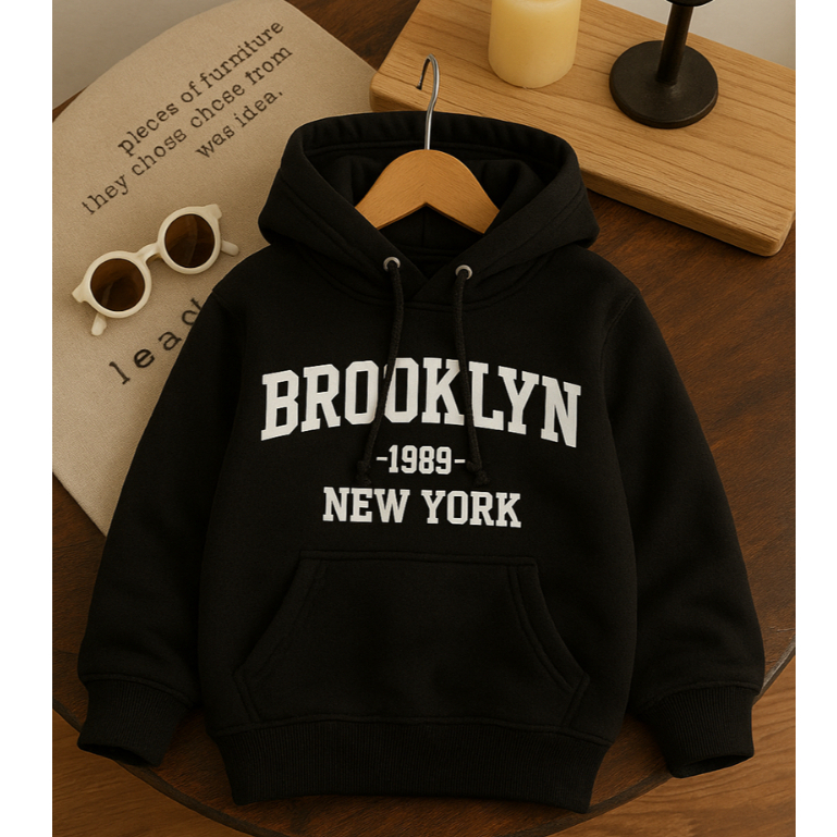 Moletom Canguru Agasalho Brooklyn Estampado Top Personalizado Flanelado Com Capuz