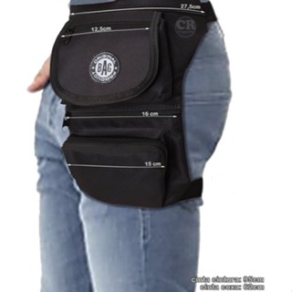 Bag Pochete De Perna 5 Compartimentos Cor Preto em Oferta na Shopee