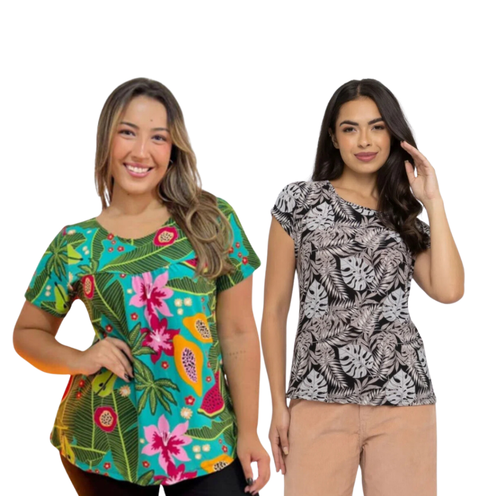 Blusa Feminina Liganete Estampada - Malha Fria de Qualidade com Estampas Variadas