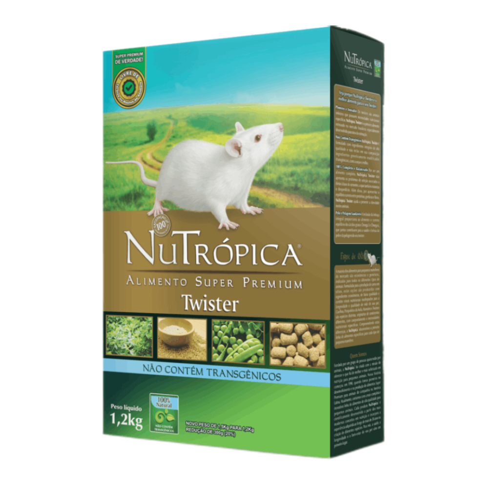 Ração Nutrópica Twister – Alimento Completo para Roedores | Alta Qualidade | 300g ou 1,2kg