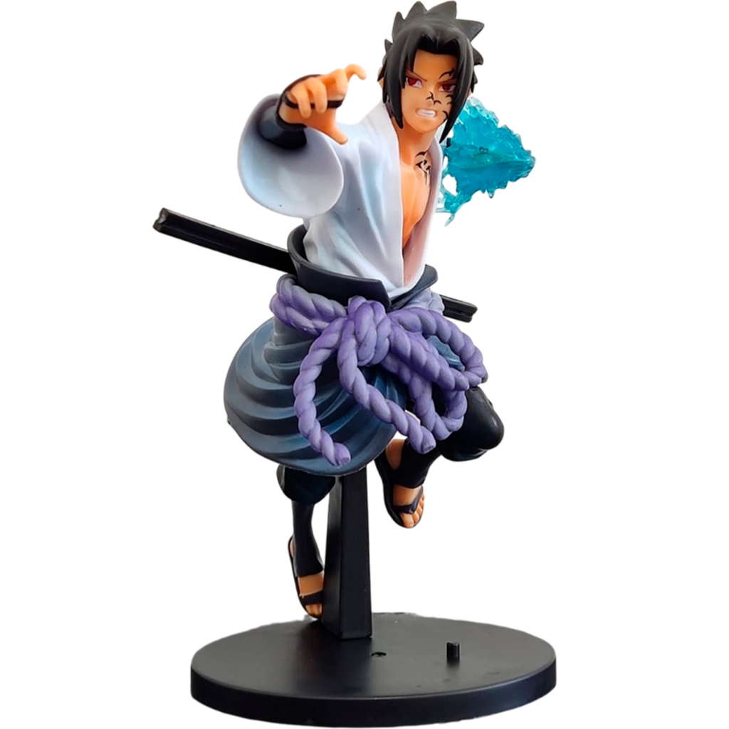 Boneco Estátua Action Figure Sasuke Uchiha Naruto Shippuden Chidori Marca Da Maldição