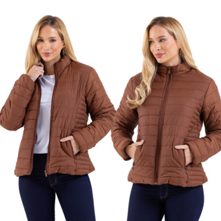 Jaqueta Feminina Plus size P ao g4 Apeluciada Nylon Pelúciado Preta Rosa Verde Marrom g1 g2 g3 g4 em Oferta na Shopee