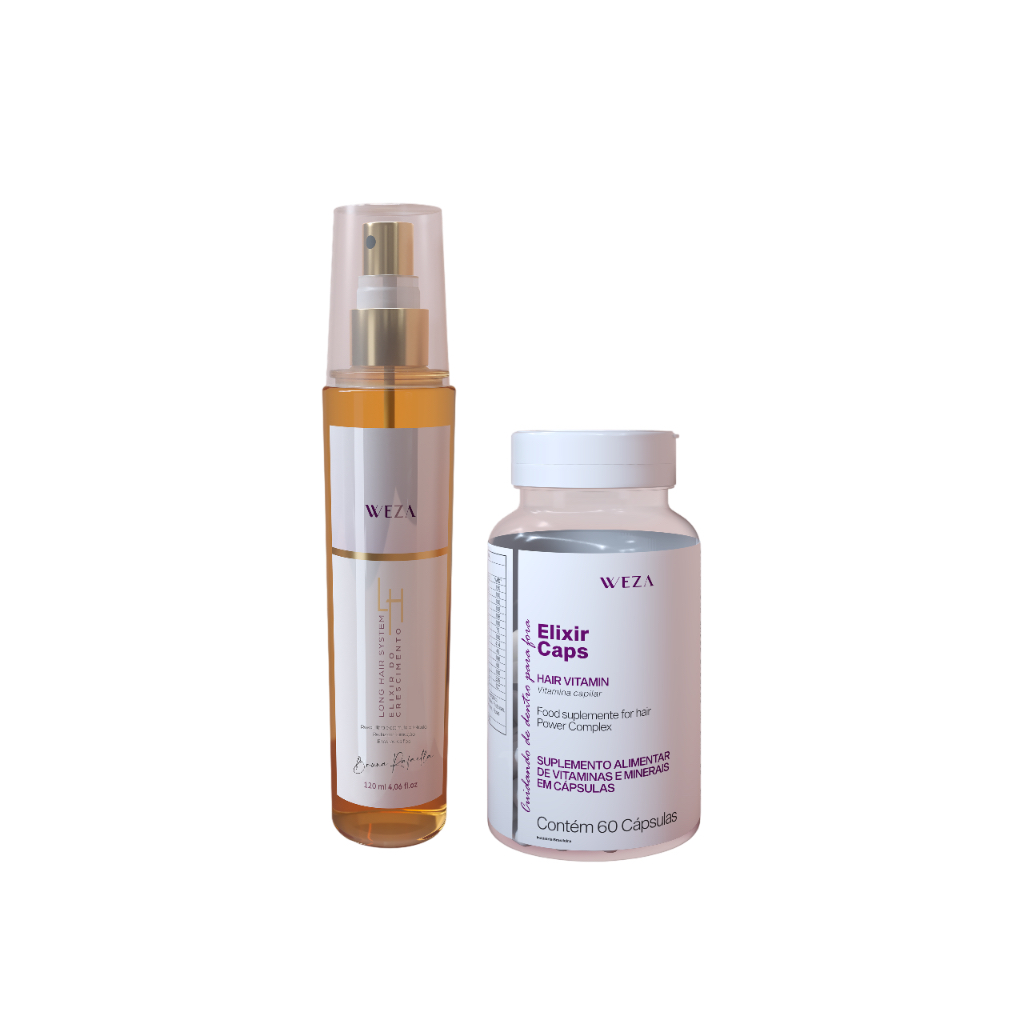Kit Elixir do Crescimento Tônico Capilar + Elixir Caps Suplemento Vitaminico para Cabelos Weza