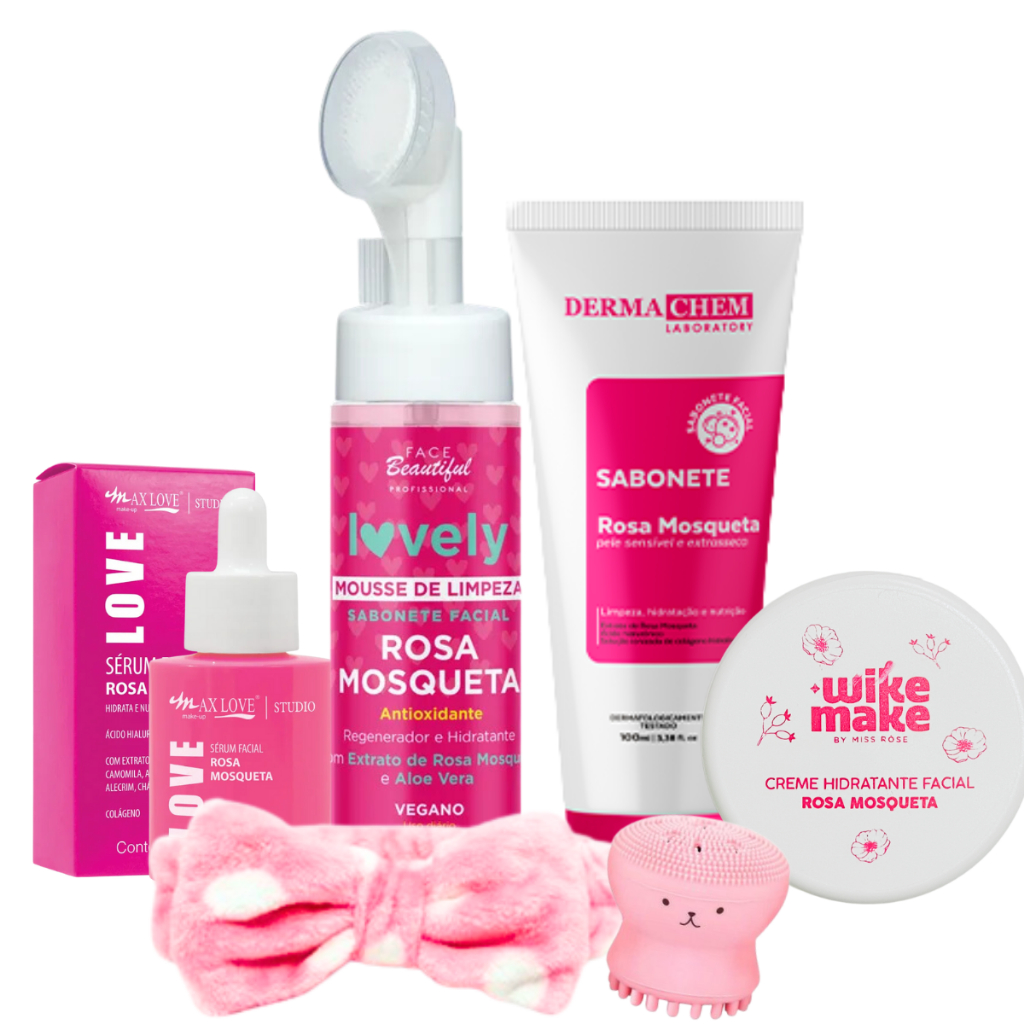 Kit skin care rosa mosqueta completo sabonete hidratante facial em Oferta na Shopee