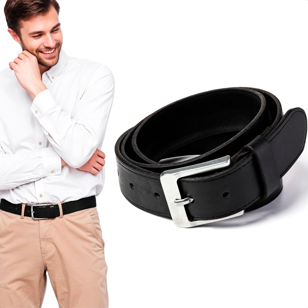 Cinto Masculino Social Ajutável Couro Sintético Fivela Larga Metal Elegante Resistente Presente em Oferta na Shopee