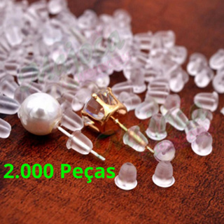 2.000 Tarraxas Silicone Transparente Bijuterias Tarraxa de Silicone para Brinco Atacado em Oferta na Shopee