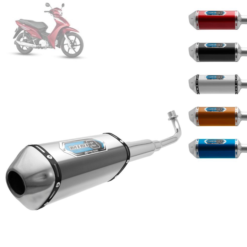 Escapamento Escape Moto Pro Tork Mini 3 Compatível com Biz 100 2013 2014 2015 em Oferta na Shopee