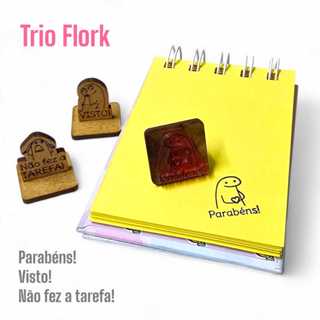 Trio Carimbo Flork Pedagógico em Oferta na Shopee