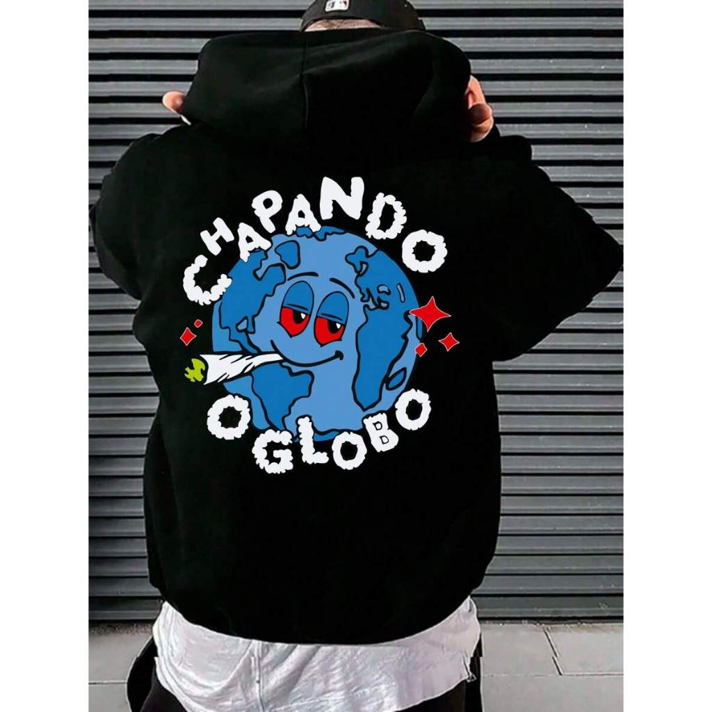 Moletom Canguru Masculino Inverno Meme Jovens Chapando O Globo Estilo De Rua Maconha