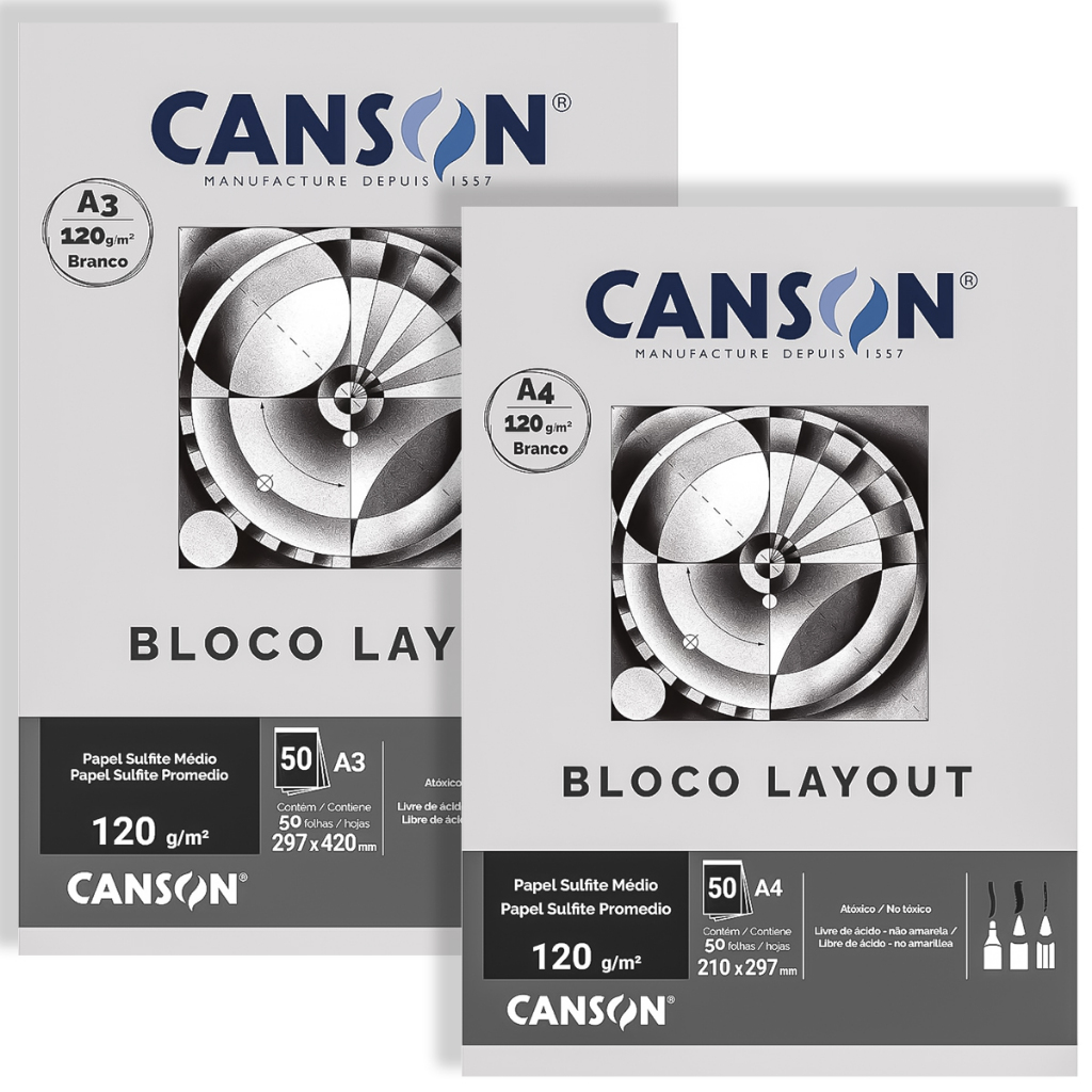 Bloco Papel Canson Técnico Layout 120g 50 Folhas