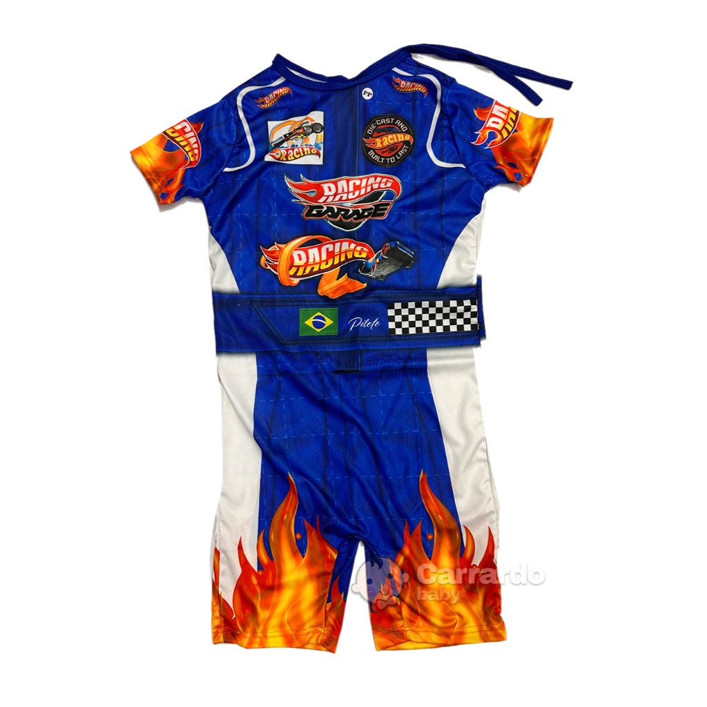 Fantasia Infantil Racing Hot Wheels em Oferta na Shopee