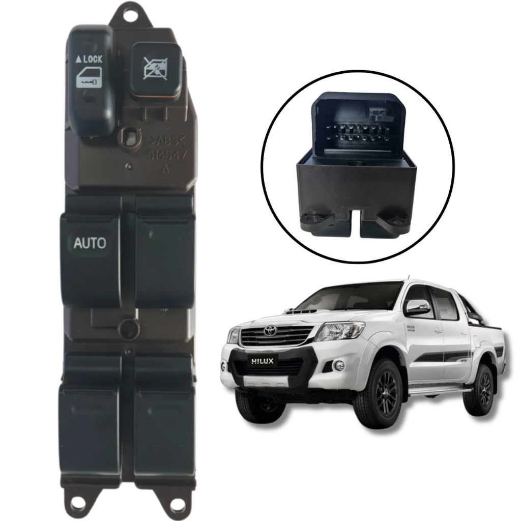 BOTÃO INTERRUPTOR VIDRO ELÉTRICO TOYOTA HILUX 2005/2015
