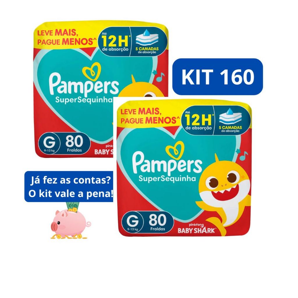 Fraldas Pampers SuperSequinha- Tamanho G. em Oferta na Shopee