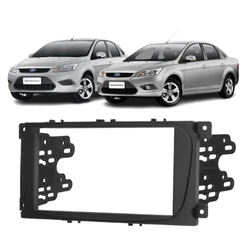 Moldura Painel Para Multimídia 7 Polegadas 2 Din Ford Focus Hatch e Sedan 2009 2010 2011 2012 2013 Preto