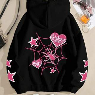 Moletom Canguru Aranha Feminino Delicado Corações Outono Estilo College em Oferta na Shopee